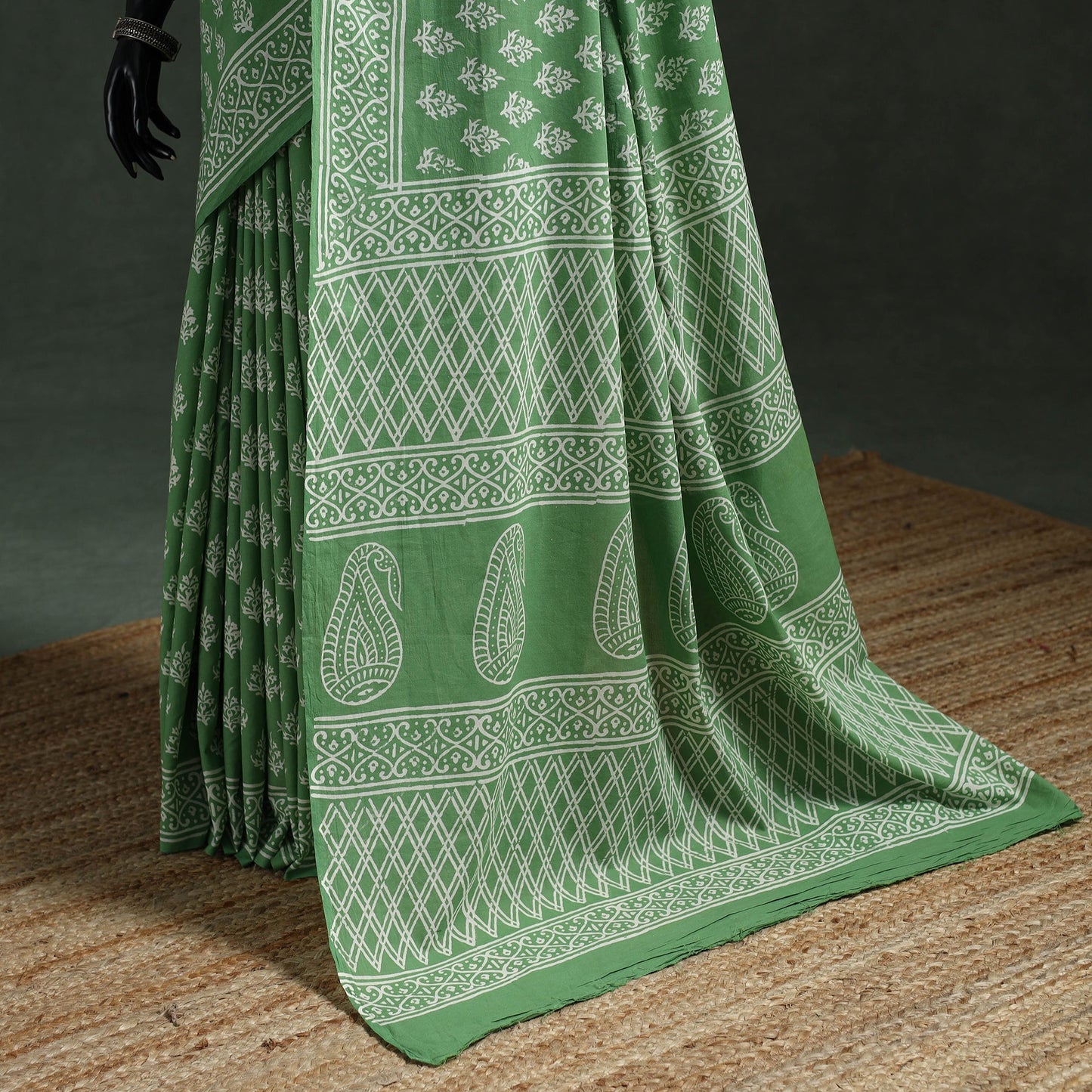 Pure mul cotton hand block batik print saree 22