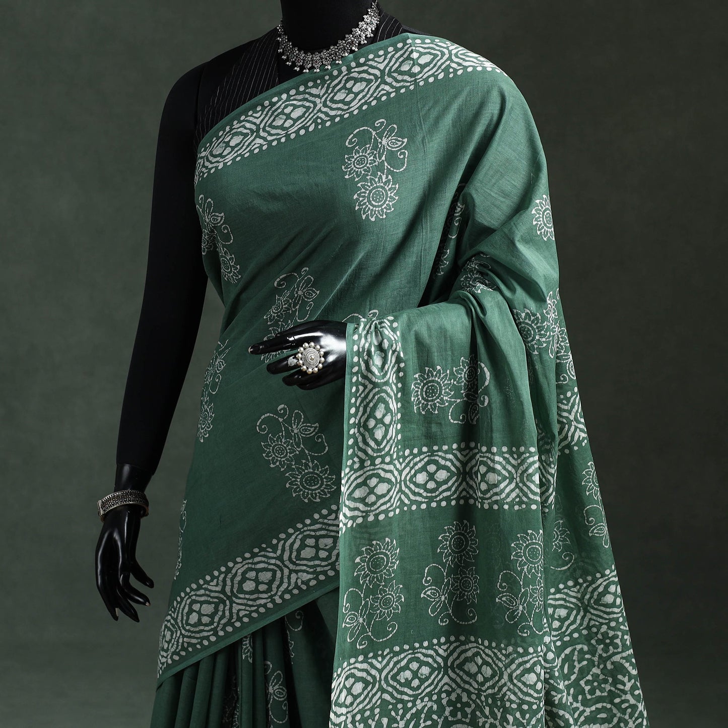 Pure mul cotton hand block batik print saree 37