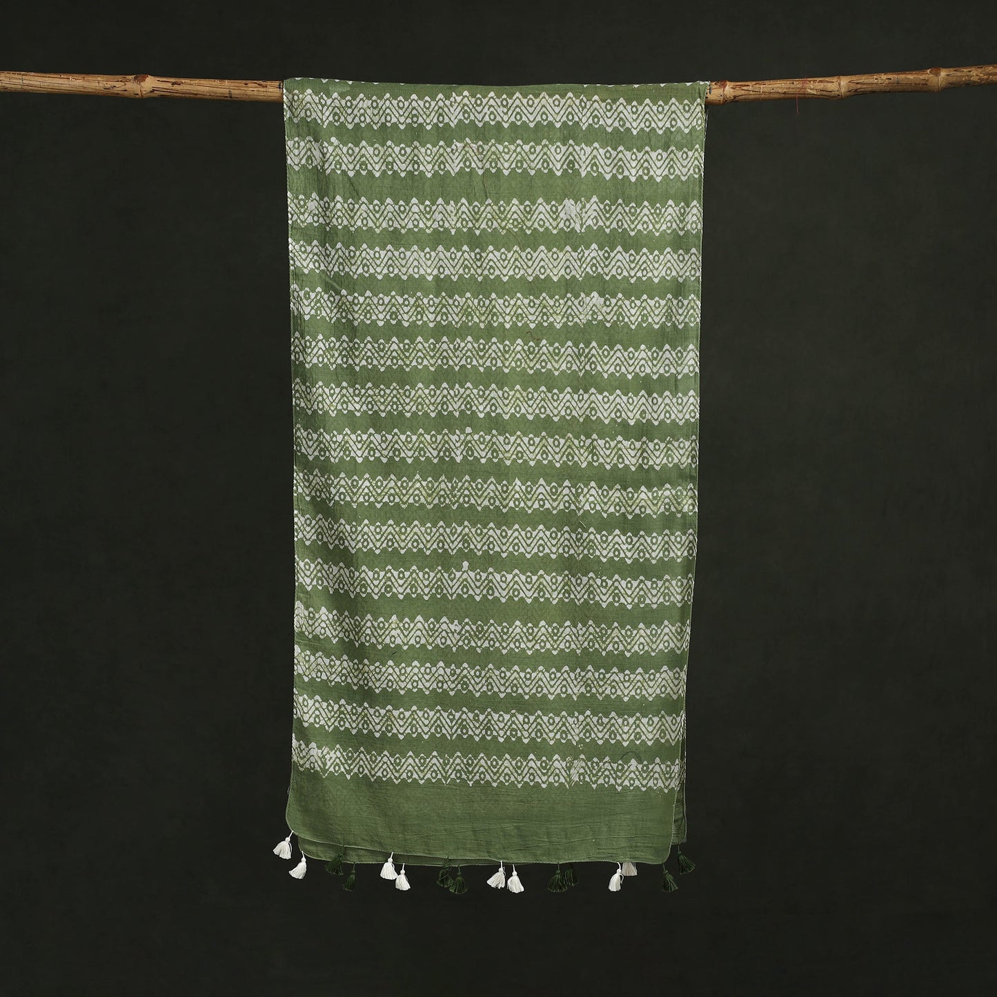 Pure mul cotton kutch hand block batik print stole