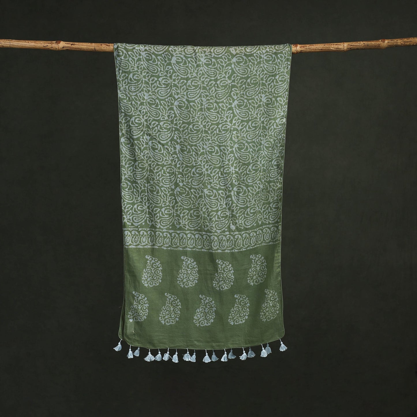 Pure mul cotton kutch hand block batik print stole