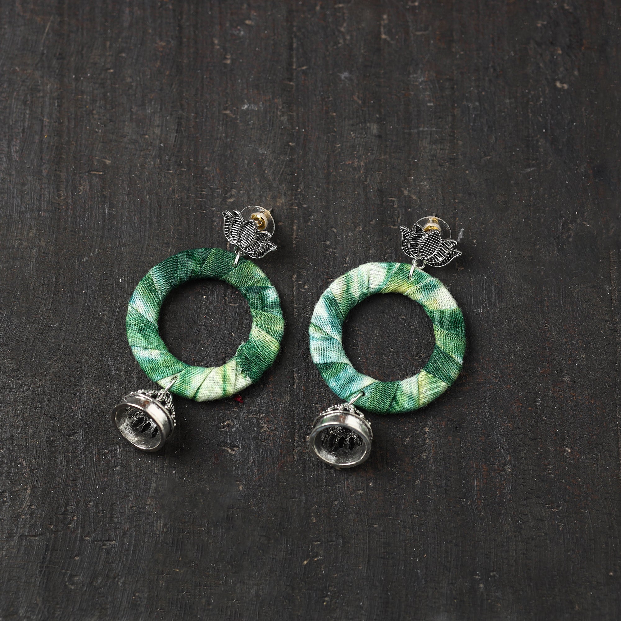 Yellow - Vani Handcrafted GS Fabart Phool Kali Earrings main image 1