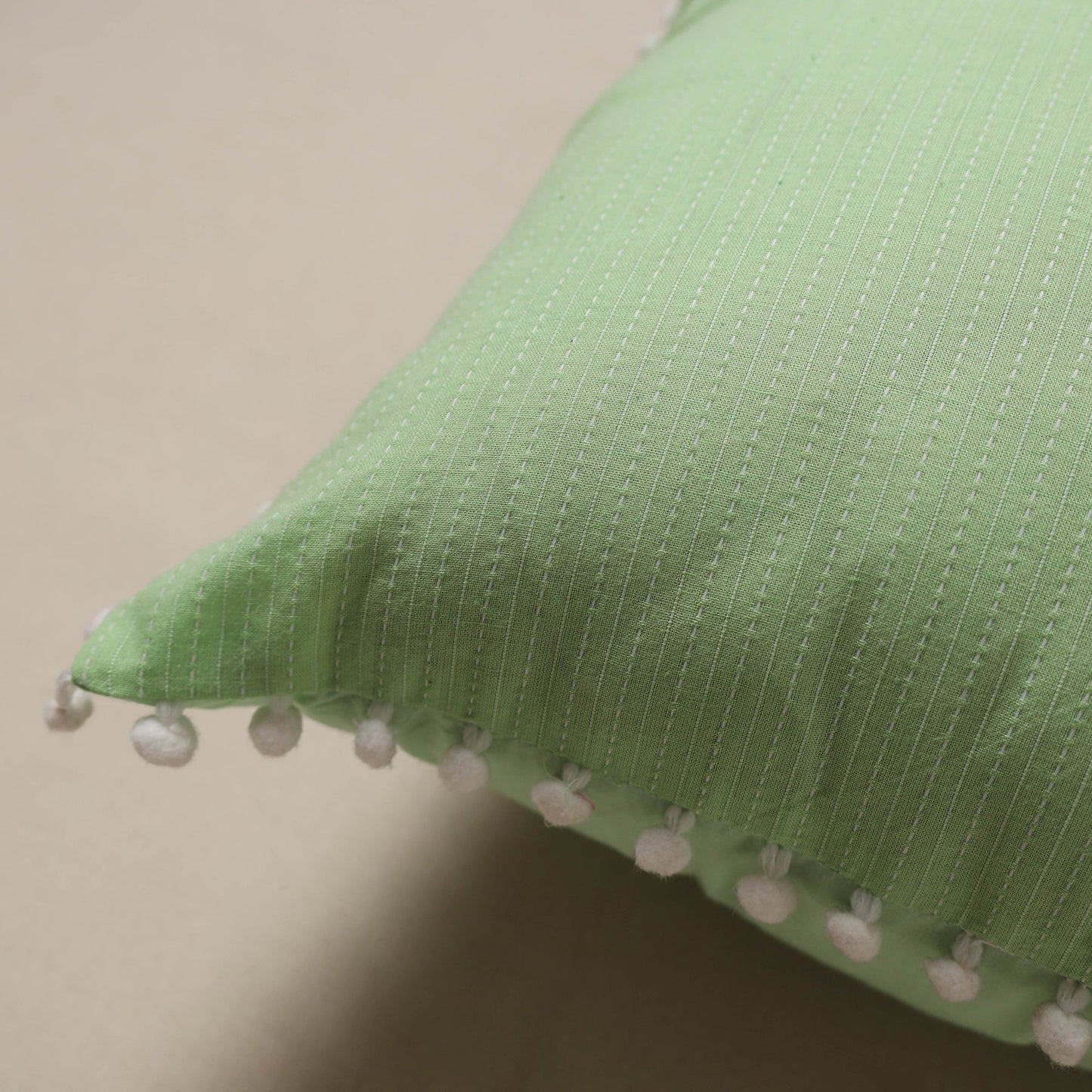 Running stitch plain cushion cover 54 - handcrafted