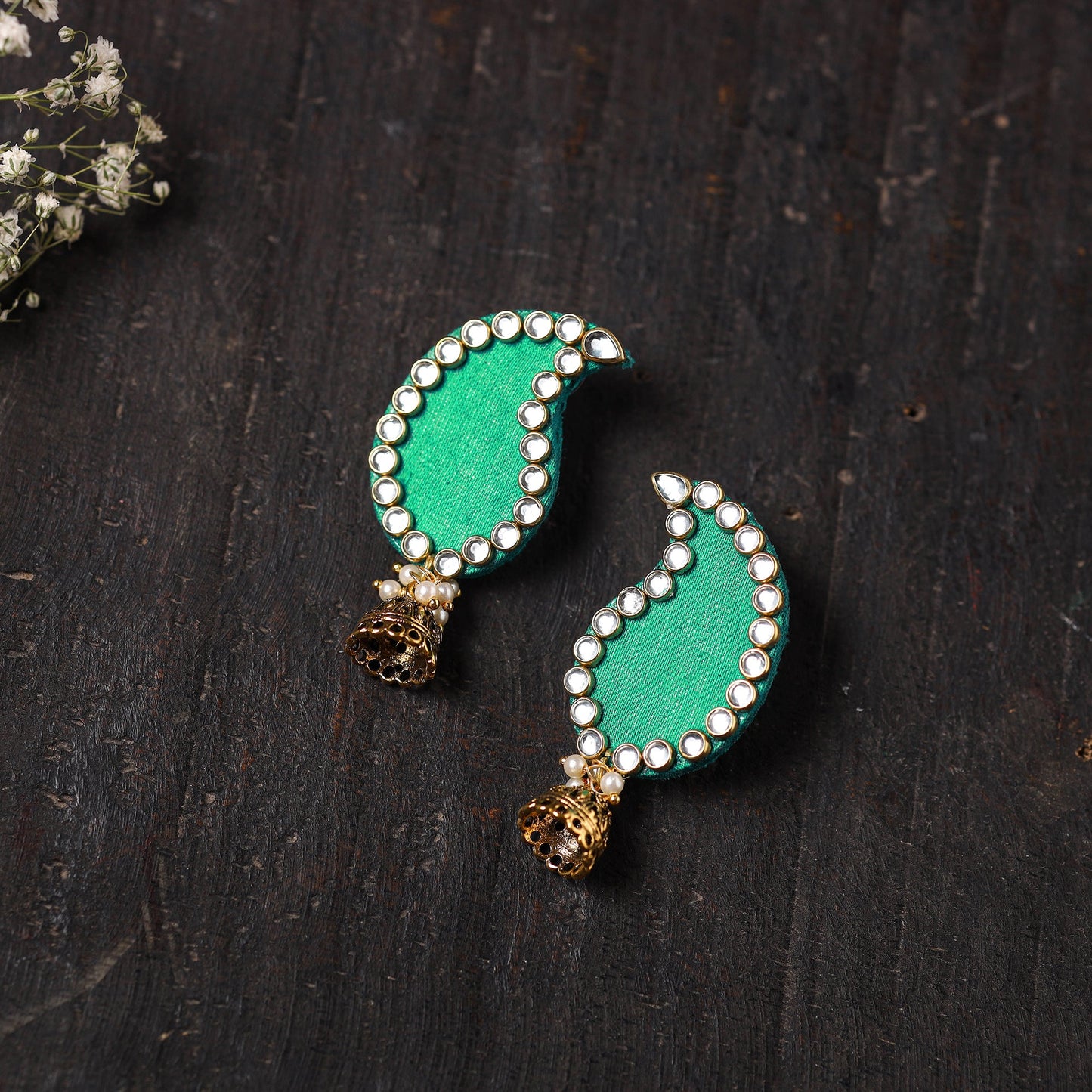 Buy Saanvi Stone Work Fabart Earrings