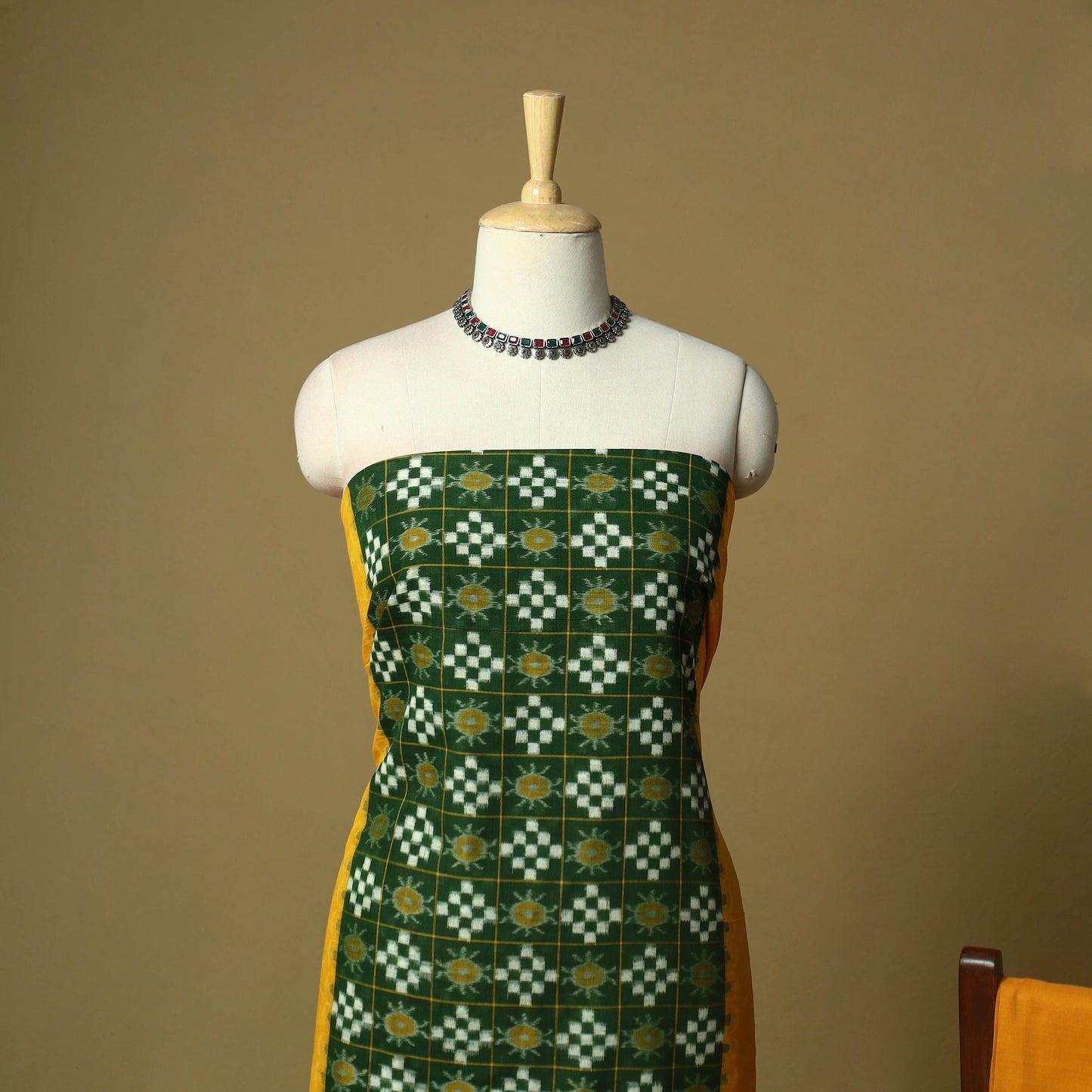 Sambalpuri ikat handloom cotton 3pc unstitched dress