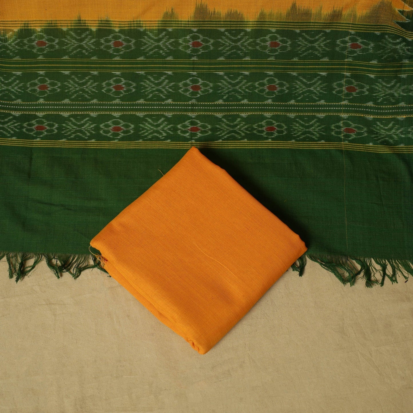 Sambalpuri ikat handloom cotton 3pc unstitched dress
