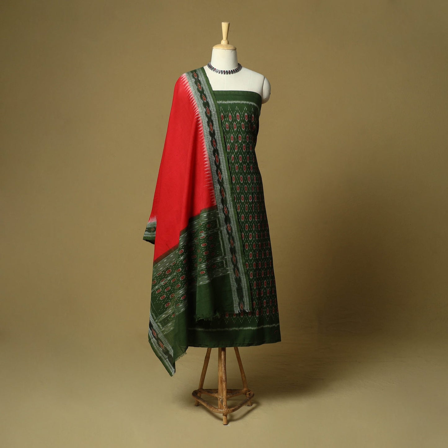 Sambalpuri ikat handloom cotton 3pc unstitched dress
