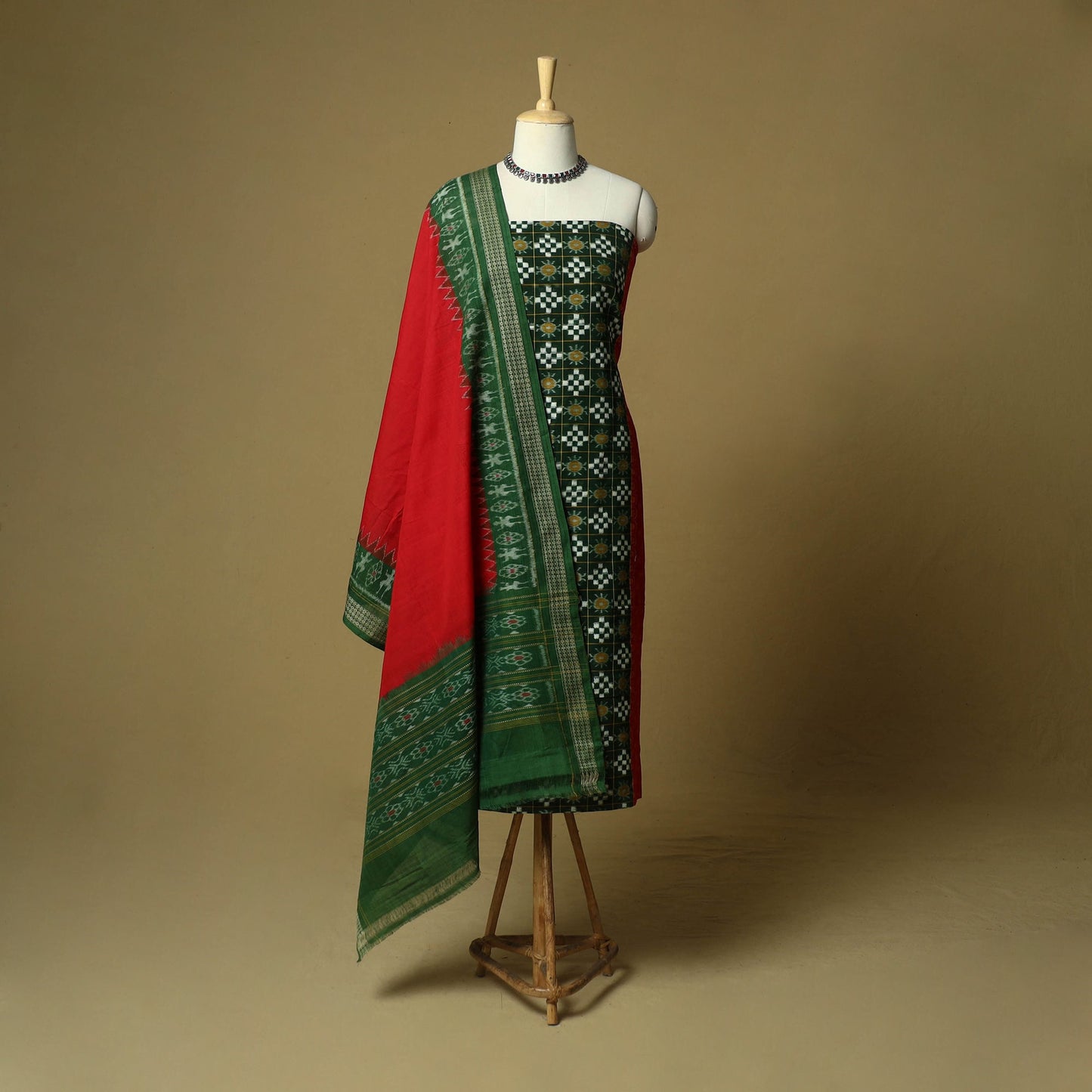 Sambalpuri ikat handloom cotton 3pc unstitched dress