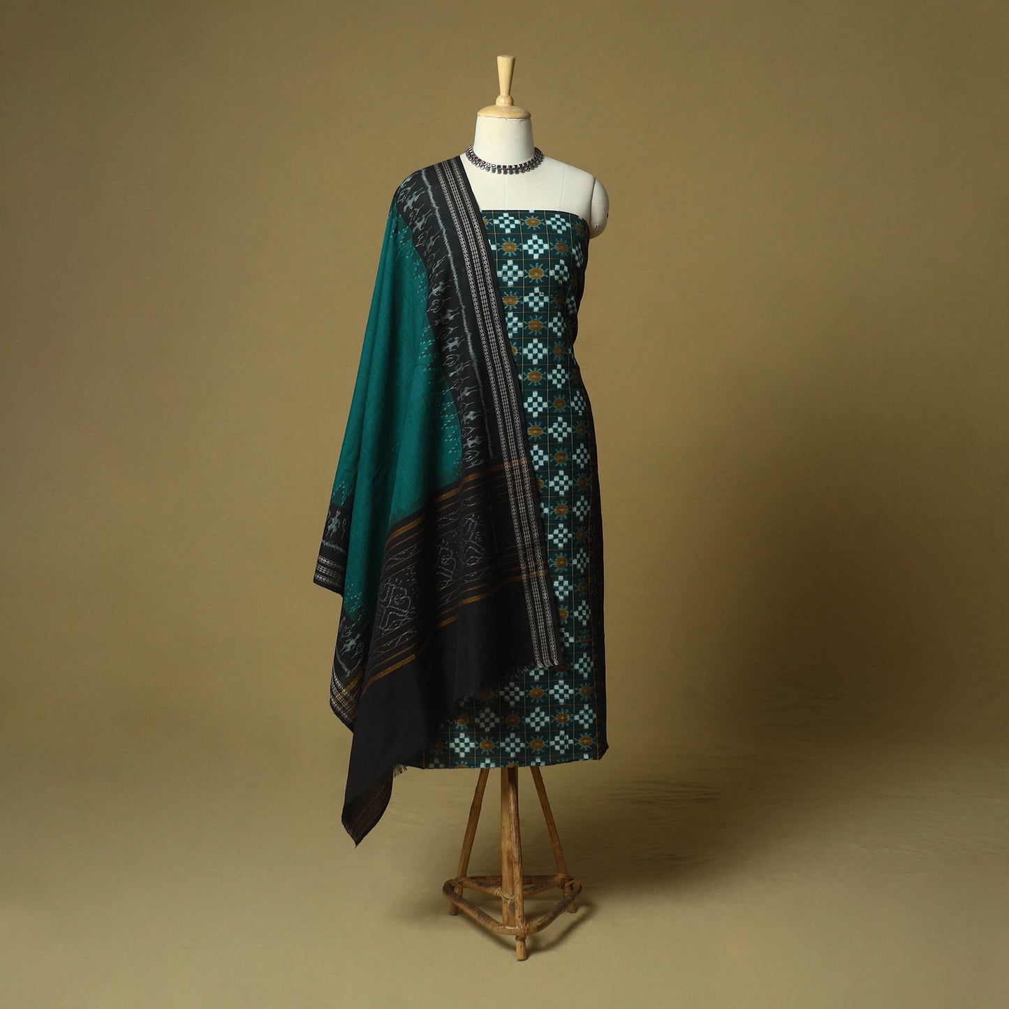 Sambalpuri ikat handloom cotton 3pc unstitched dress