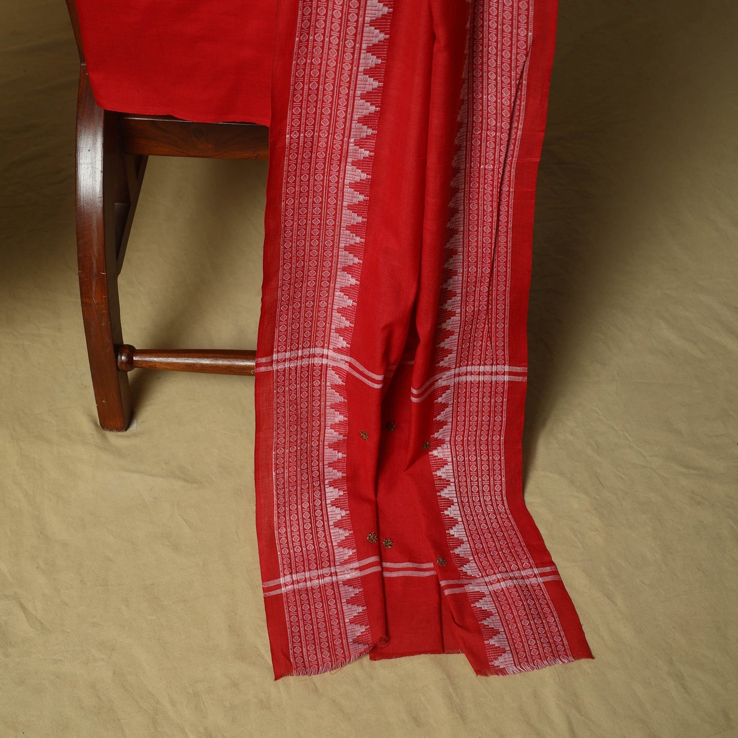 Sambalpuri ikat handloom embroidered cotton 3pc unstitched