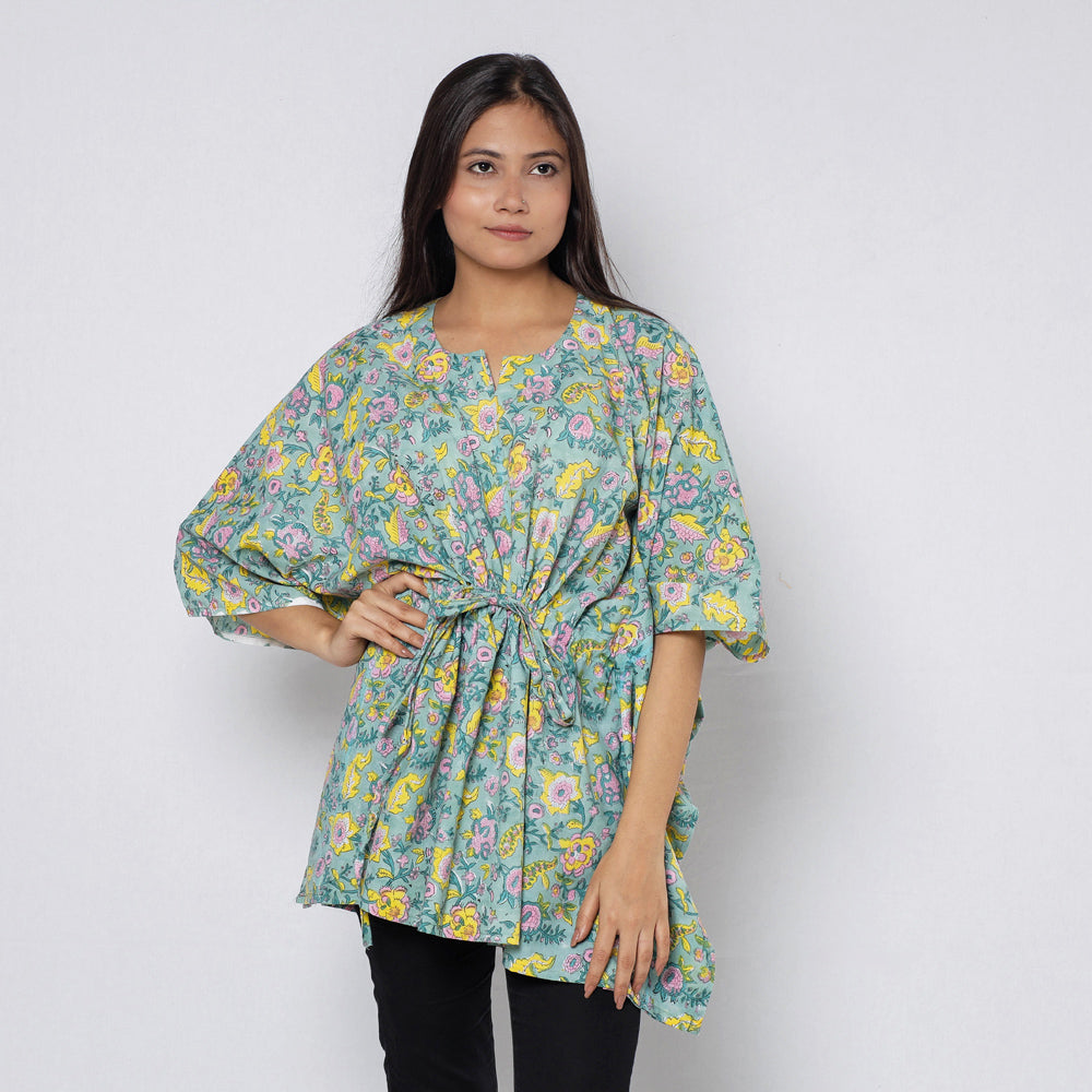 Sanganeri Block Print Cotton Kaftan (Short)