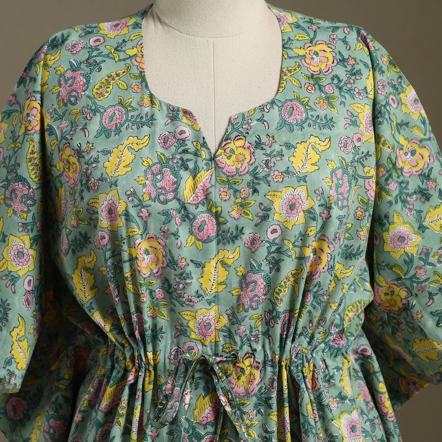 Sanganeri Block Print Cotton Kaftan (Short)