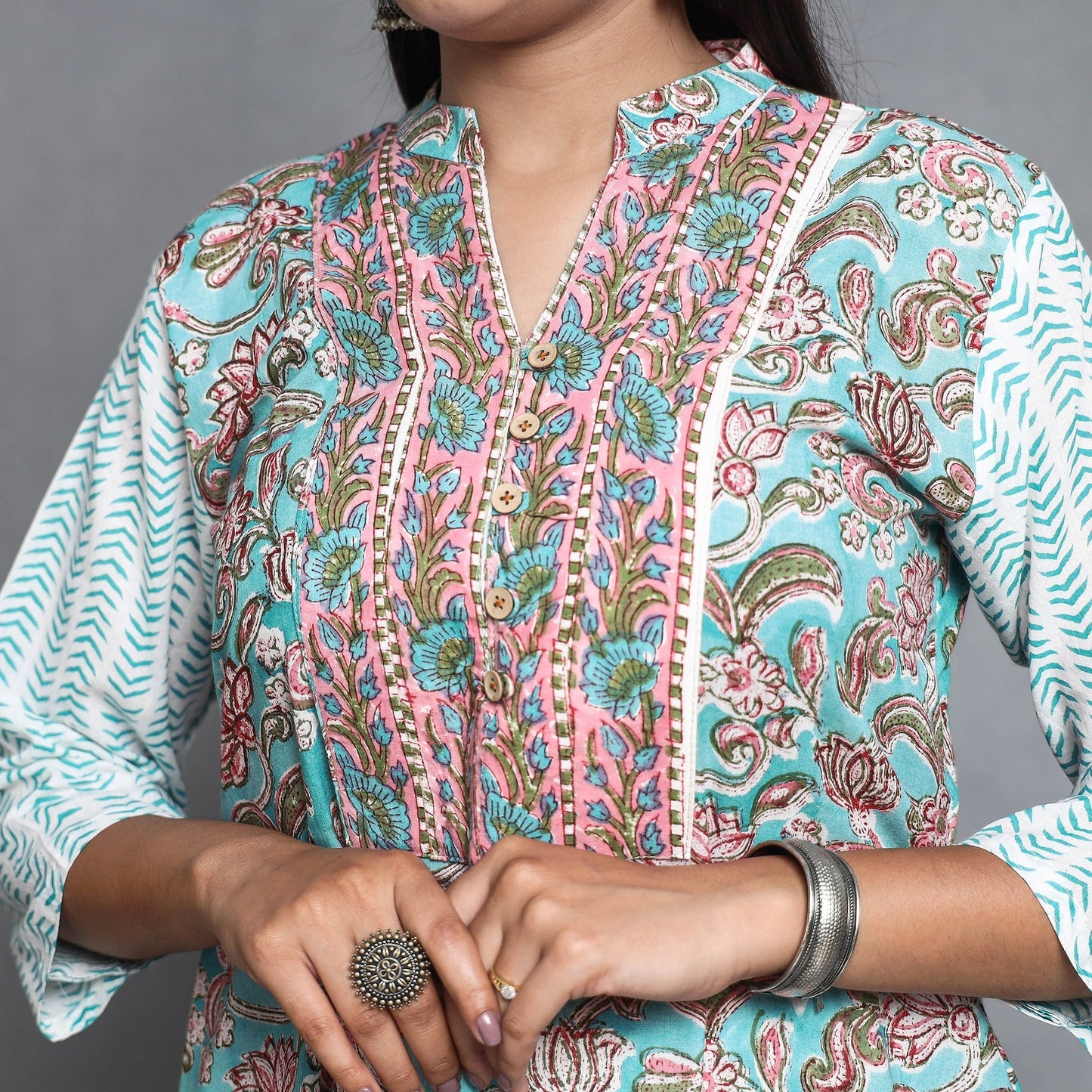 Sanganeri Kurta with Palazzo & Dupatta Set