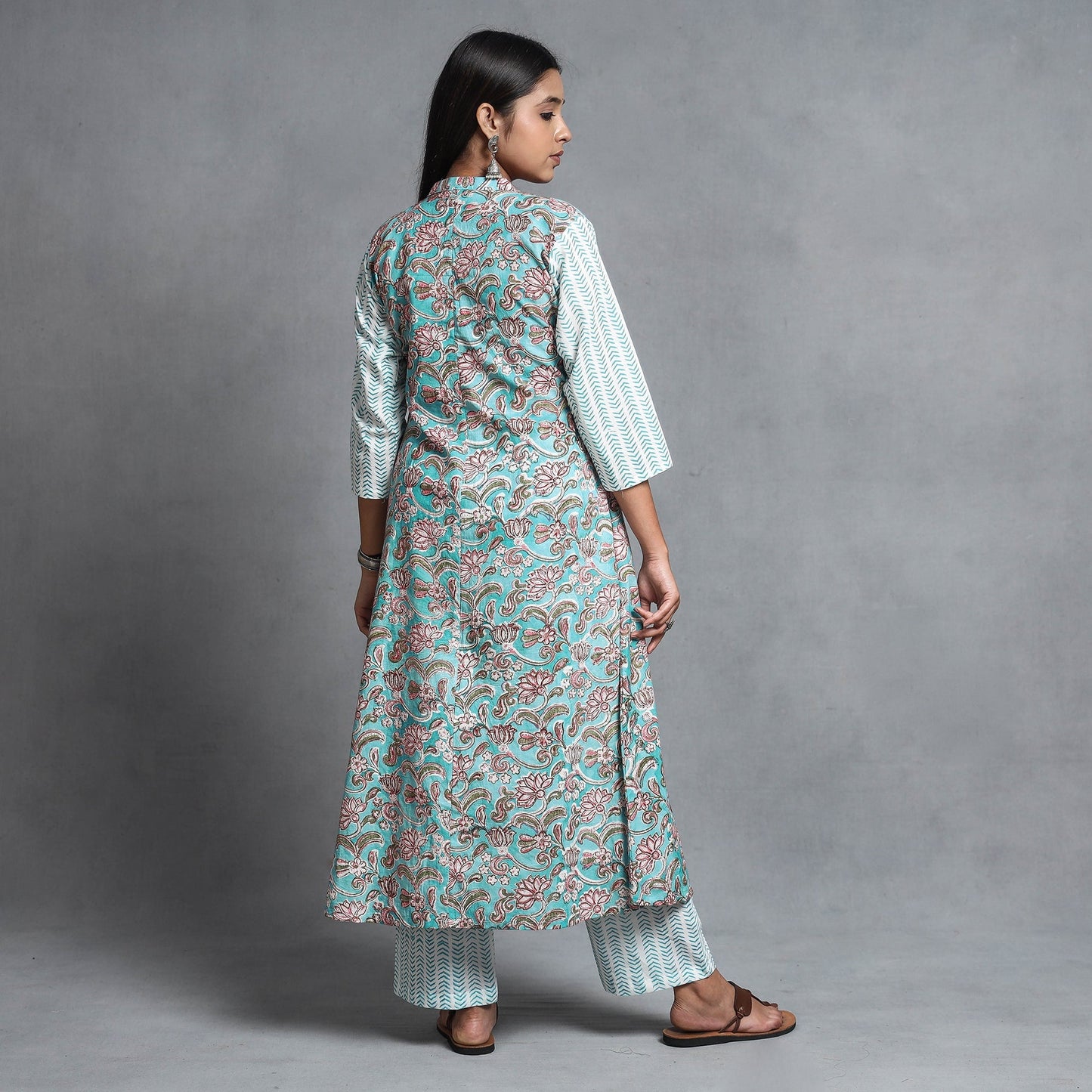 Sanganeri Kurta with Palazzo & Dupatta Set