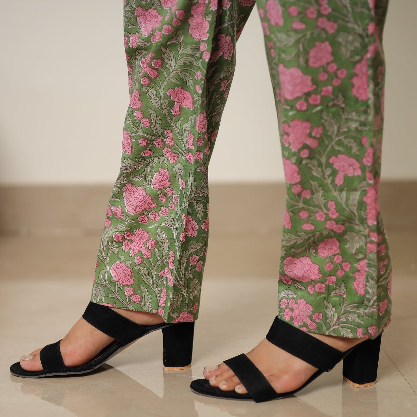 Green - sanganeri block printed cotton co-ord set 27