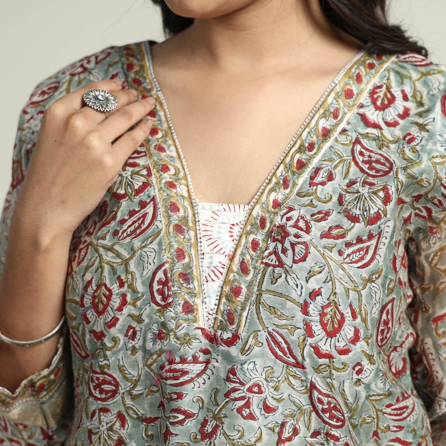 Sanganeri Kurta with Palazzo & Dupatta Set