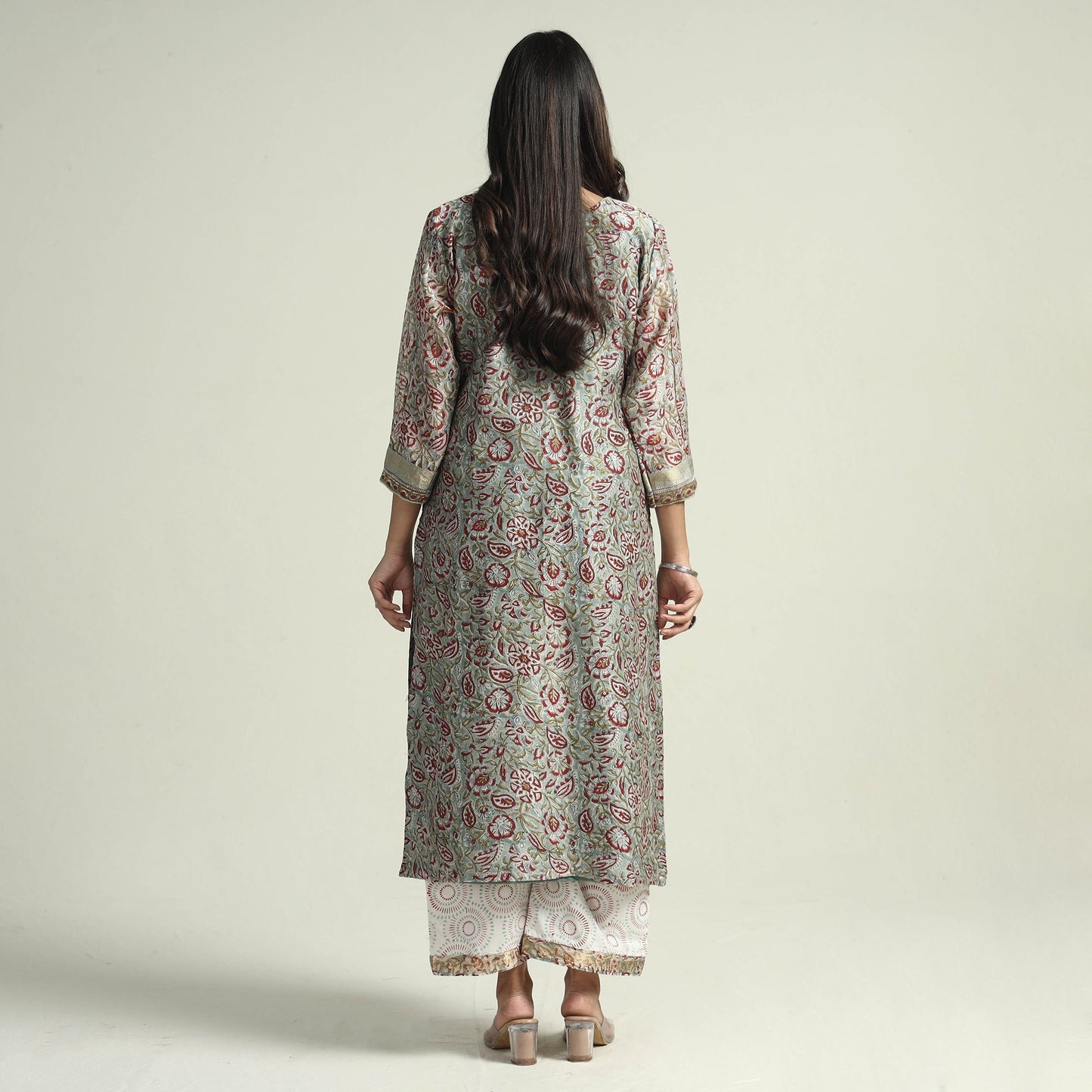 Sanganeri Kurta with Palazzo & Dupatta Set