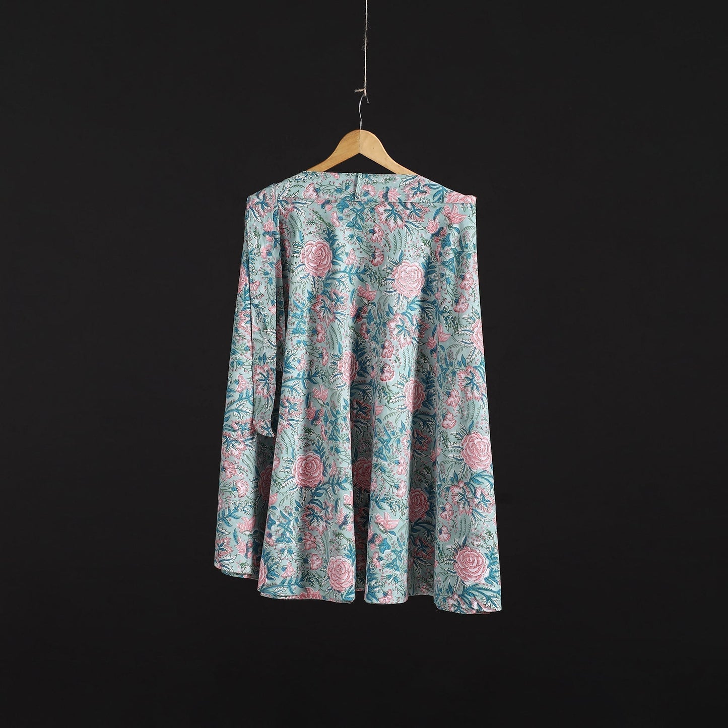 Sanganeri hand cotton wrap around skirt 48 - handcrafted