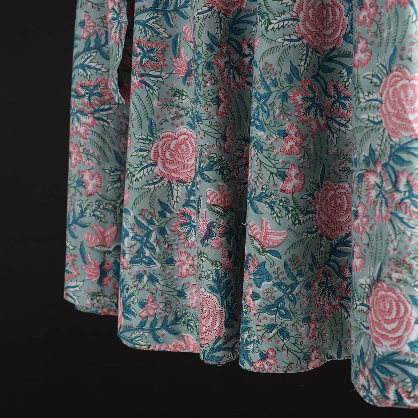 Sanganeri hand cotton wrap around skirt 48 - handcrafted