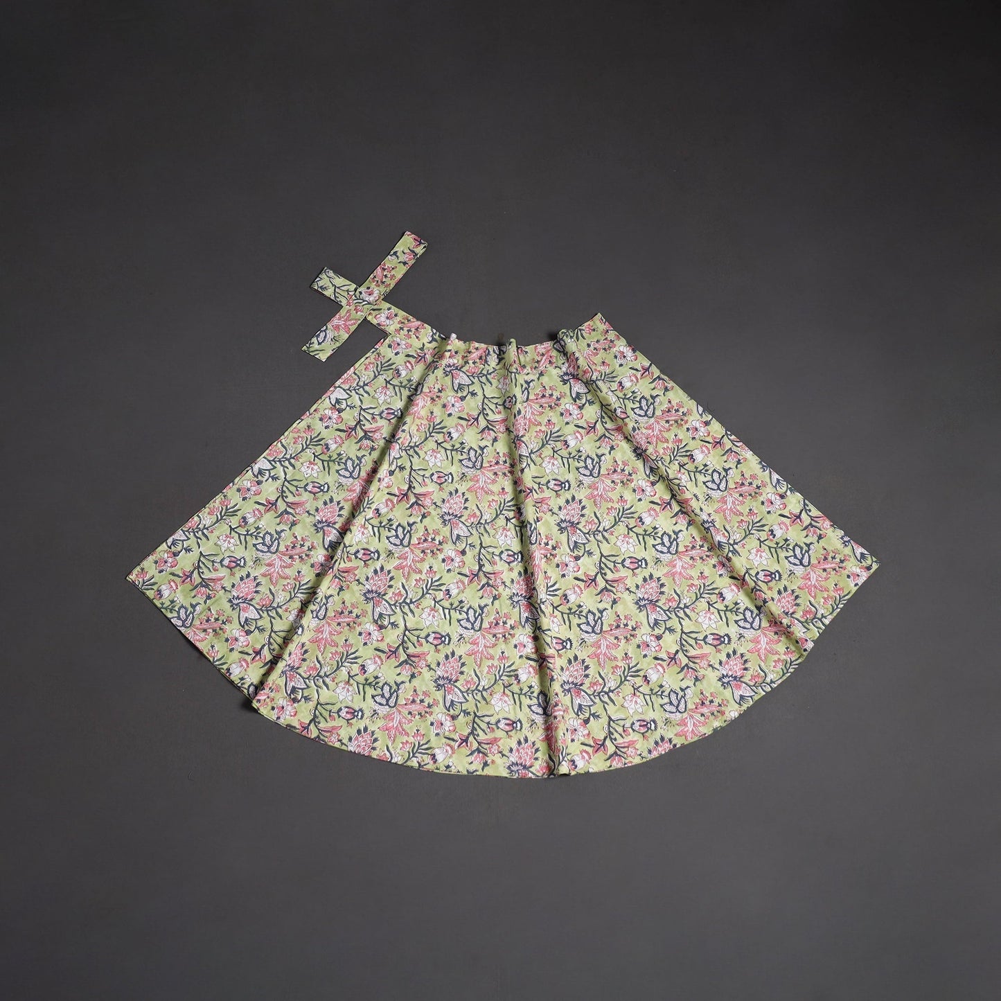 Sanganeri hand cotton wrap around skirt 76 - handcrafted