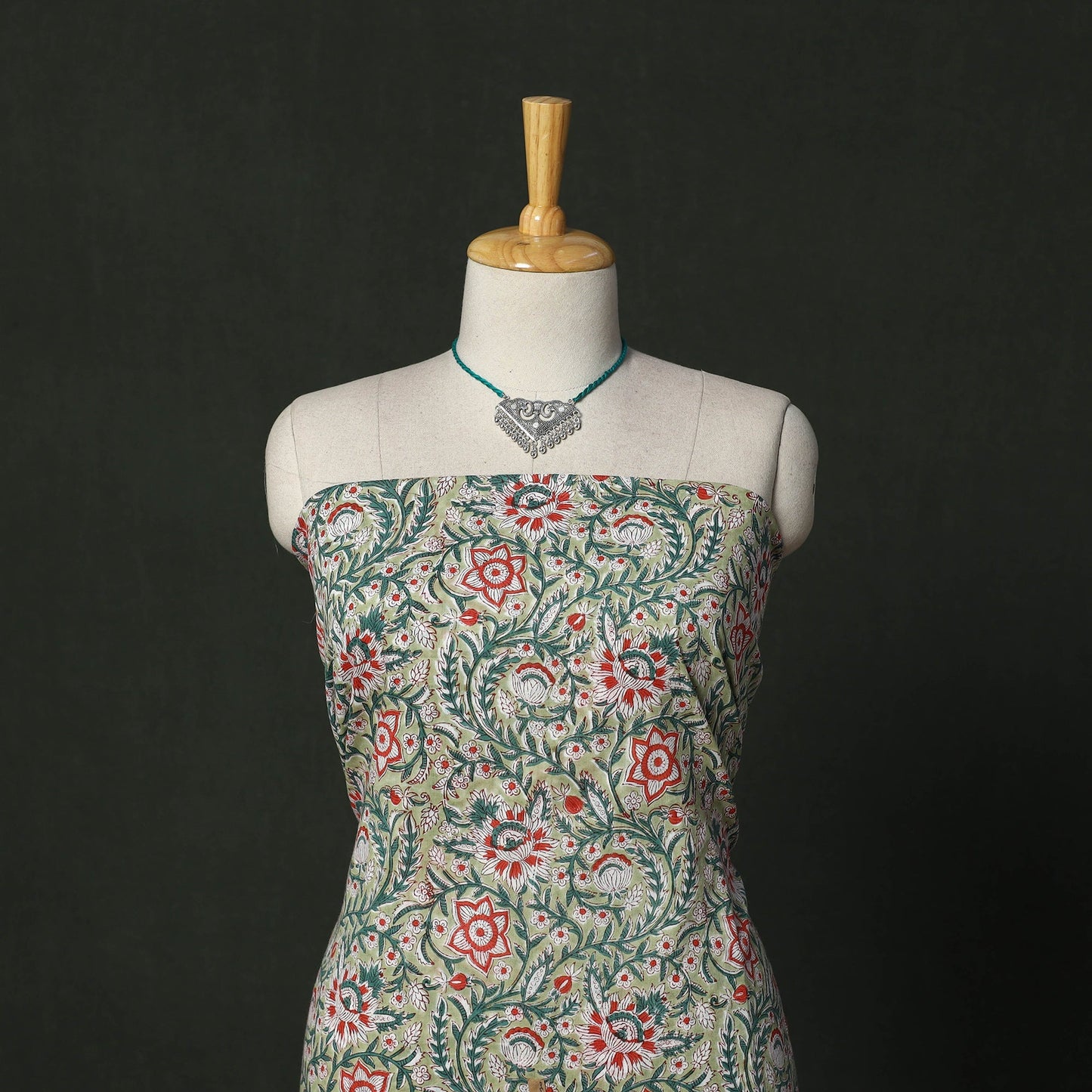 Sanganeri hand block print pure mul cotton 2pc unstitched