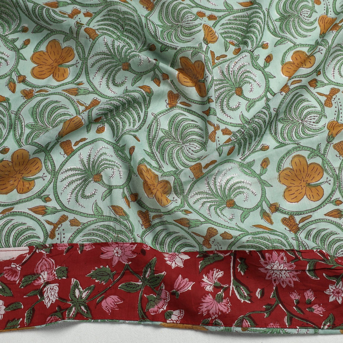 block printed blouse piece