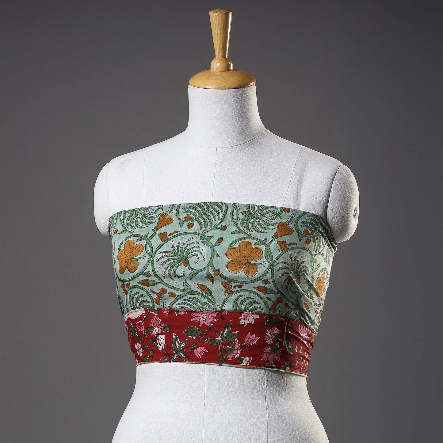 block printed blouse piece