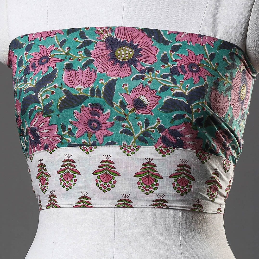 block printed blouse piece