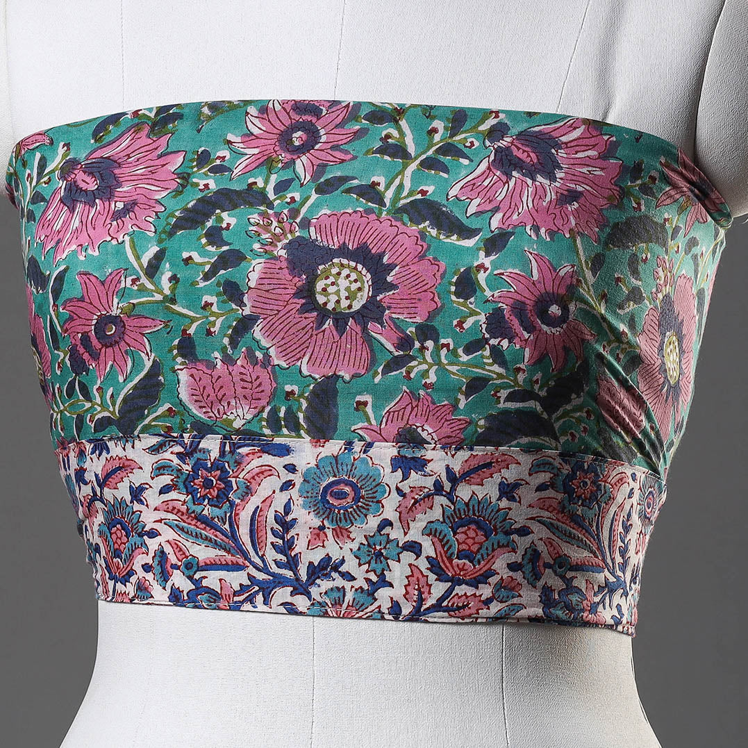 Buy Sanganeri Block Printed Cotton Blouse Piece