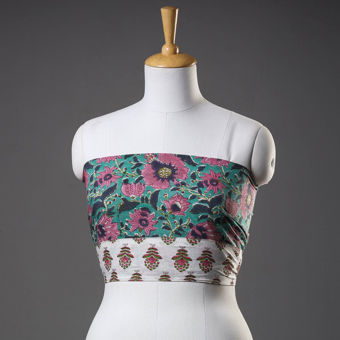 block printed blouse piece