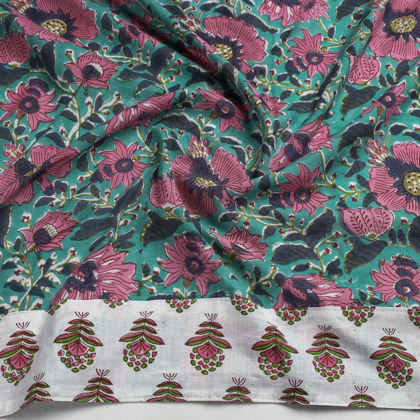 block printed blouse piece