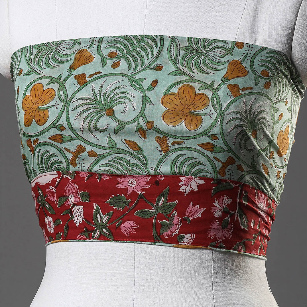 block printed blouse piece