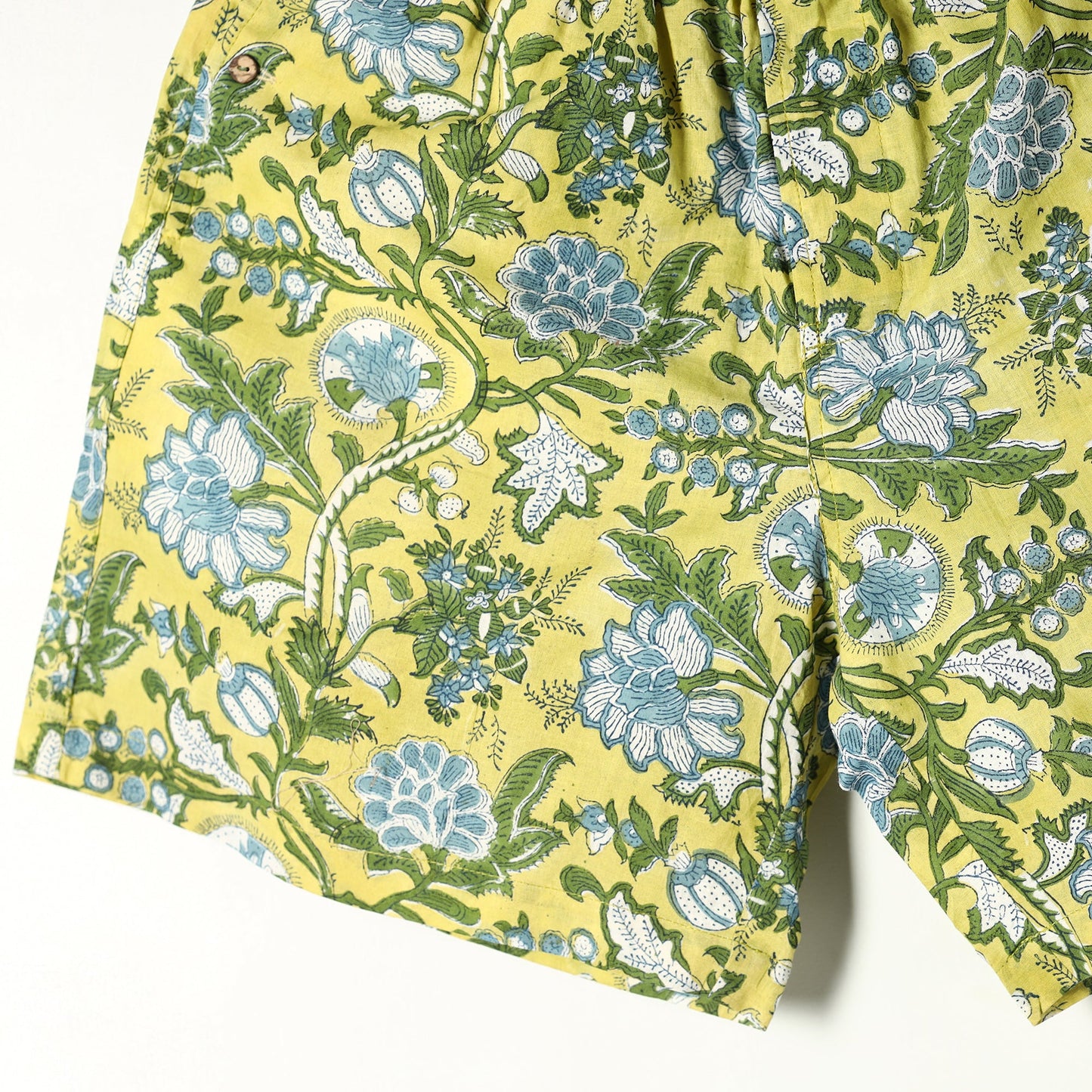 Green - sanganeri printed cotton unisex boxer/shorts