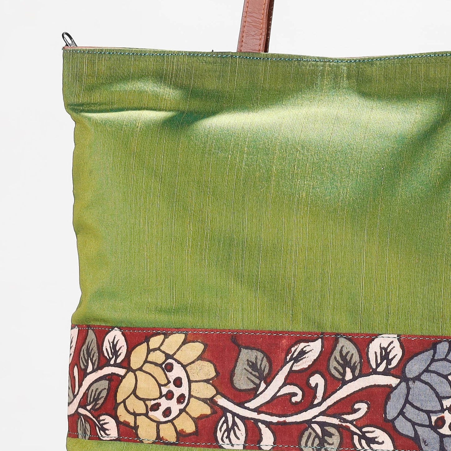 Shoulder Bag - Handpainted Kalamkari Natural Dyed Ghicha Silk