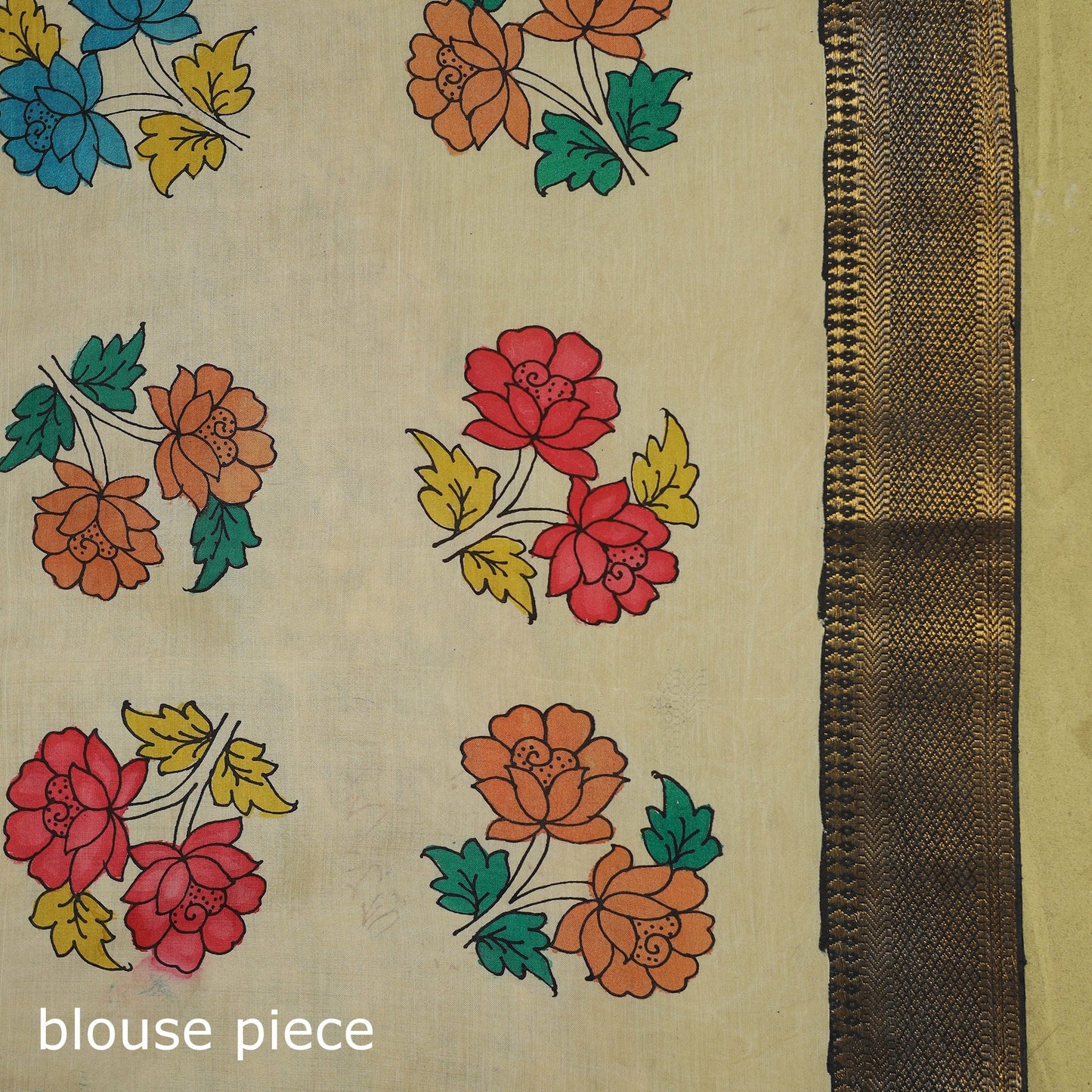 Green - srikalahasti handpainted natural dyed bangalore