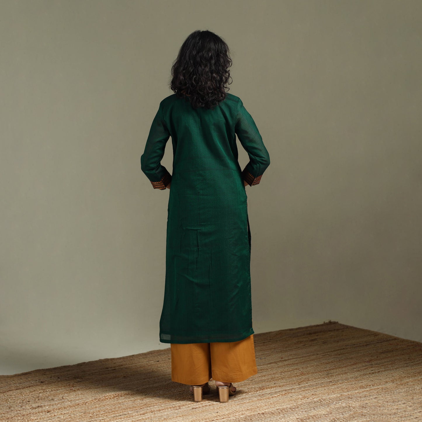 Straight cotton dharwad kurta for women 29 - handcrafted