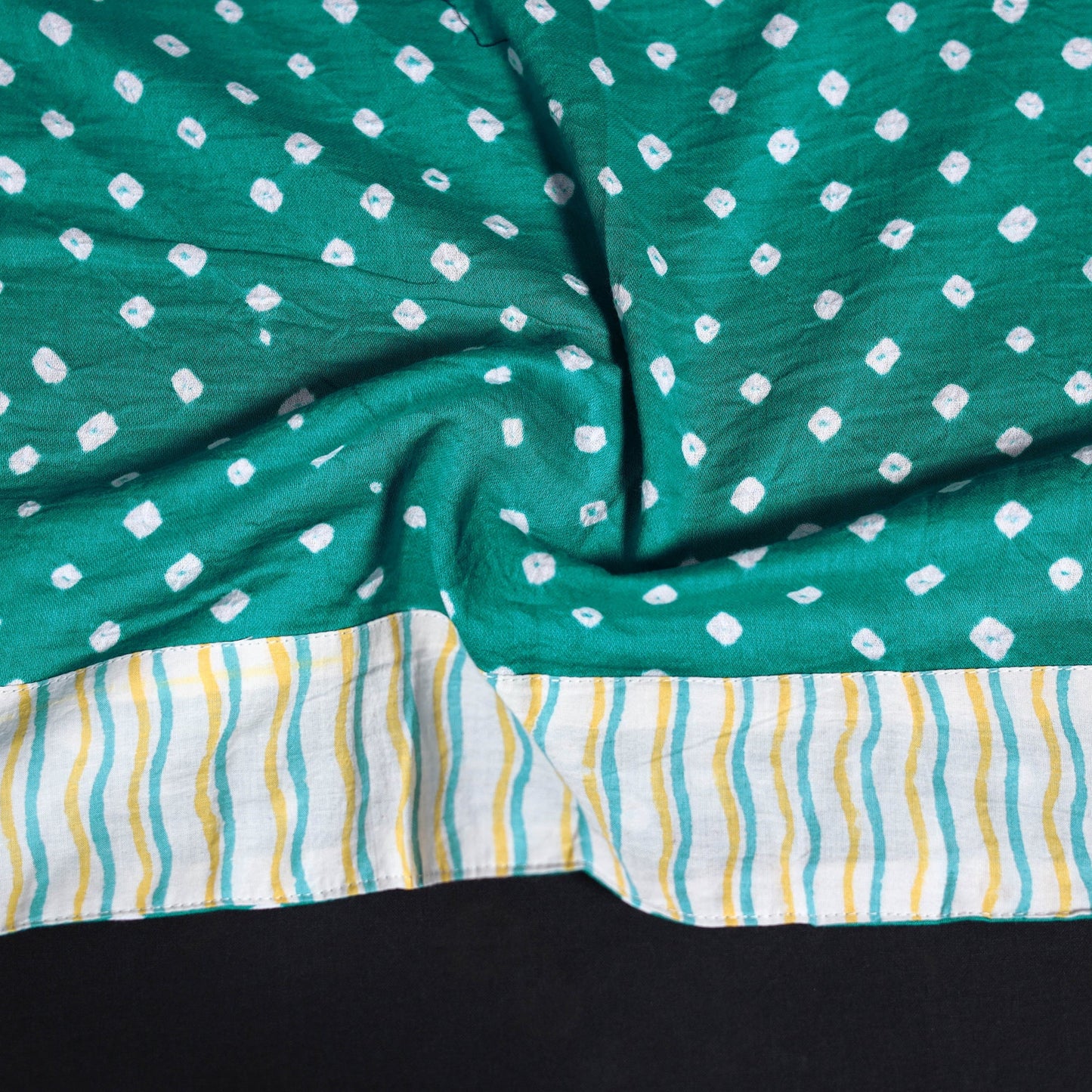 Tie-dye cotton bandhani blouse piece 40 - handcrafted