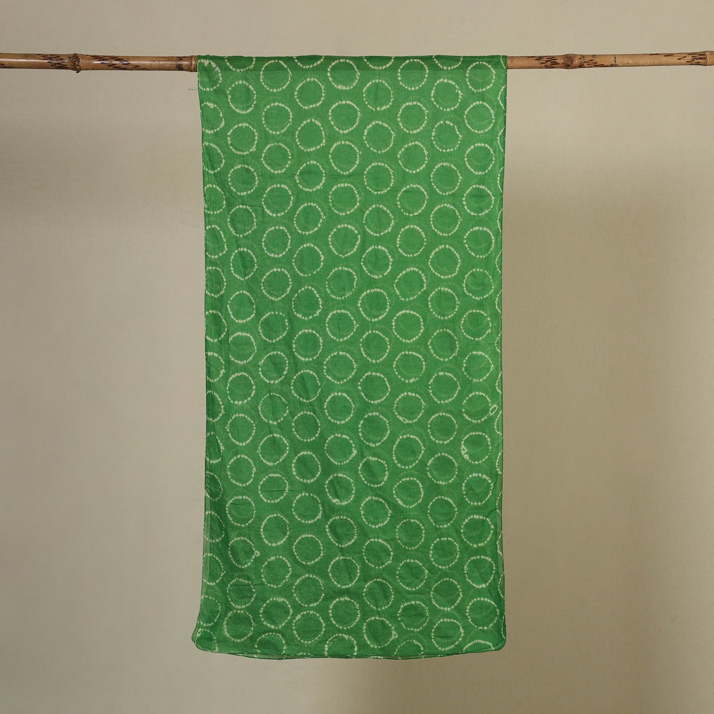 Green Tie-Dye Cotton Shibori Stole