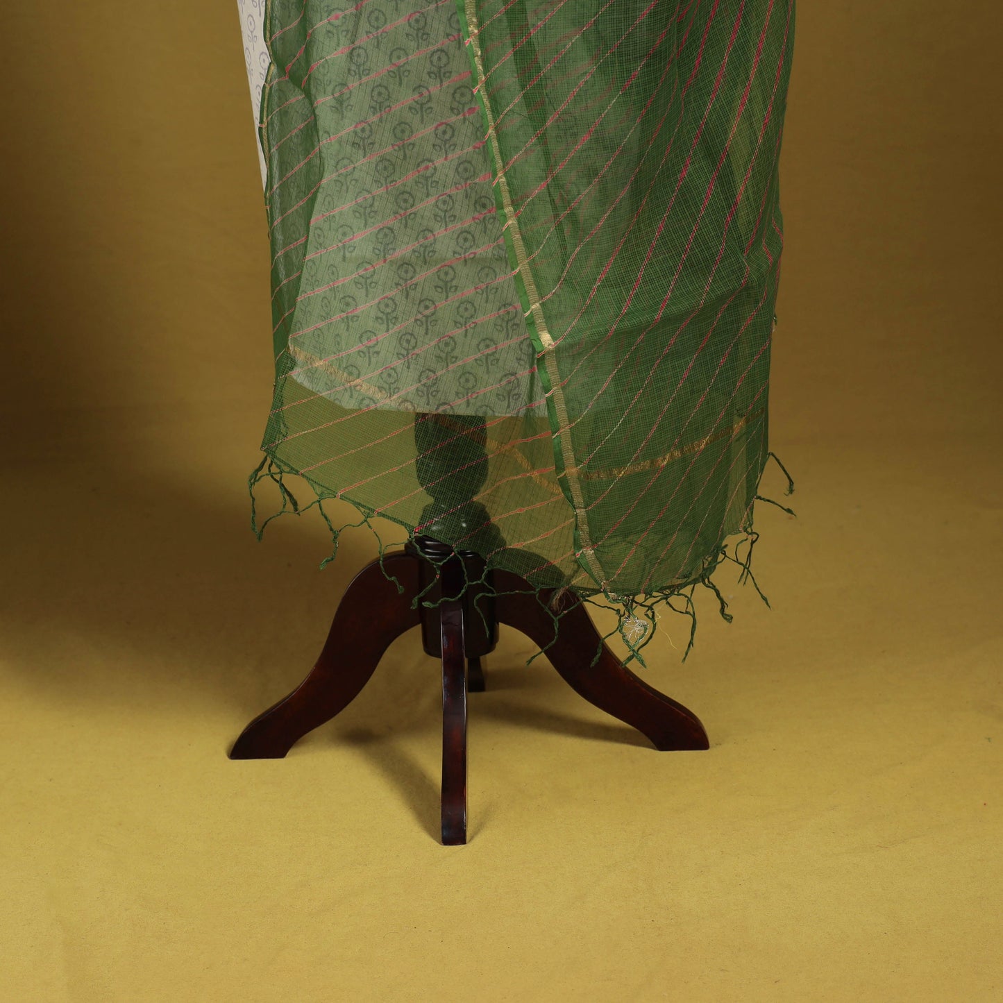 Green - tie-dye kota doria cotton leheriya dupatta 03