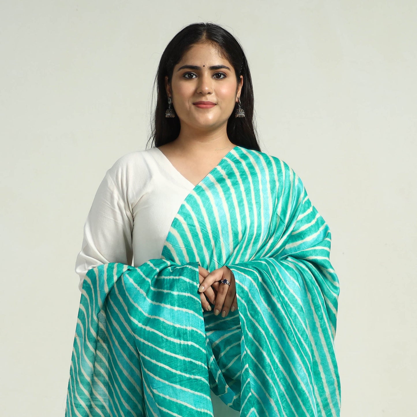 Traditional Tie & Dye Tussar Silk Leheriya Dupatta