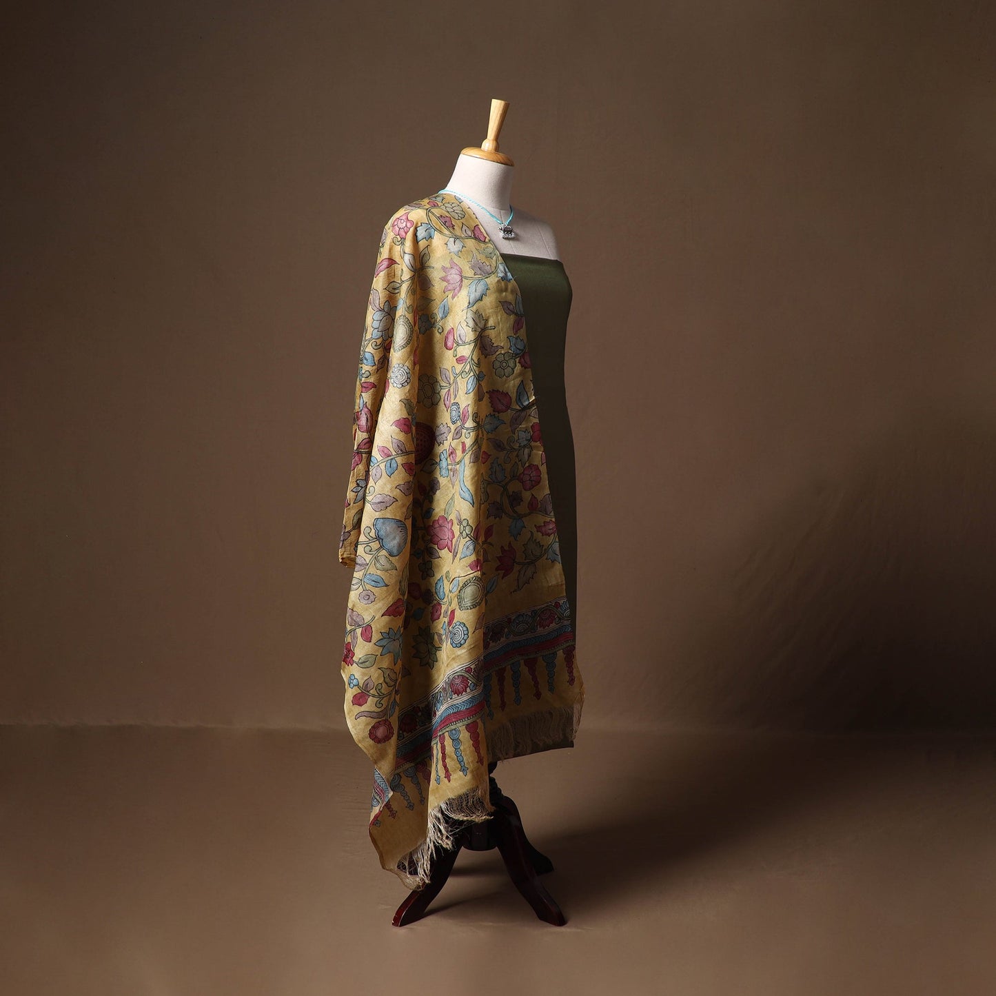 Vidarbha tussar silk handloom plain 2pc unstitched dress
