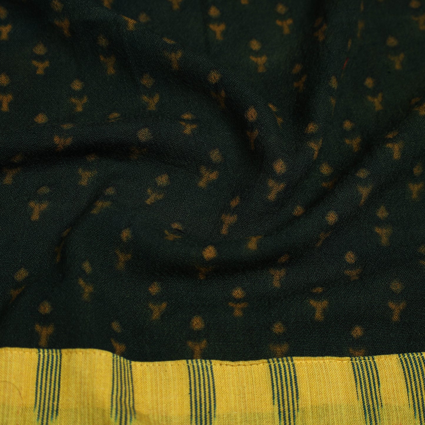 Green - woollen akola blouse piece 23 - handcrafted