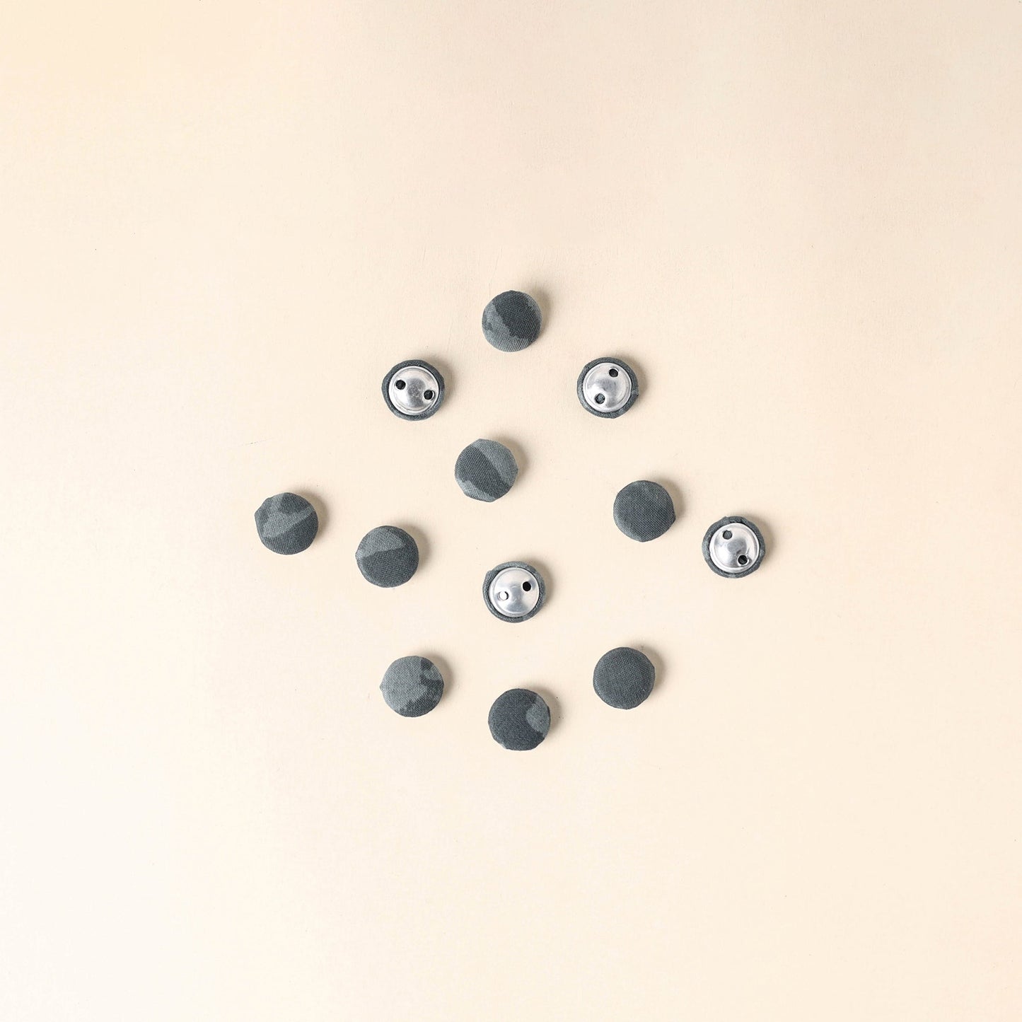 Grey Handmade Fabric Button Small at iTokri