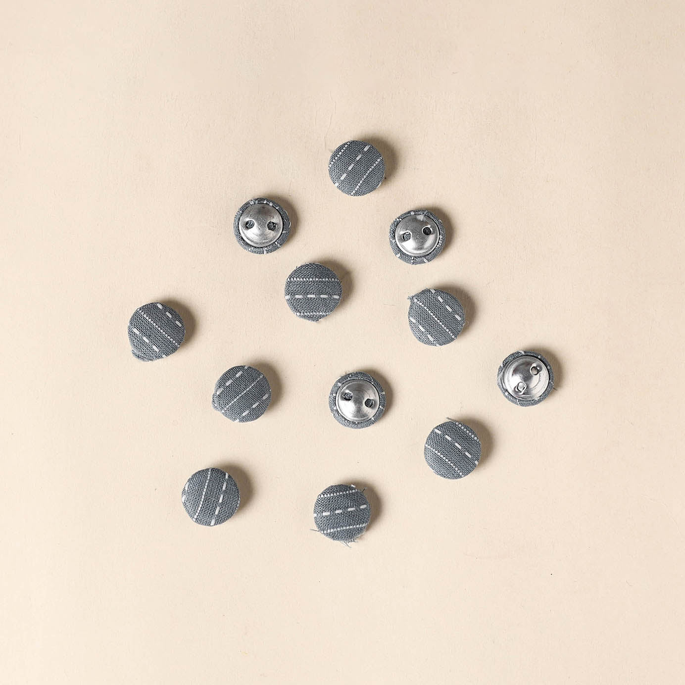 Grey Handmade Fabric Button Small at iTokri