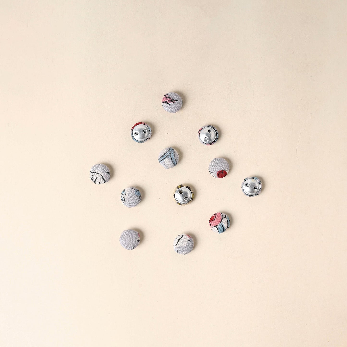 Grey Handmade Fabric Button Small at iTokri