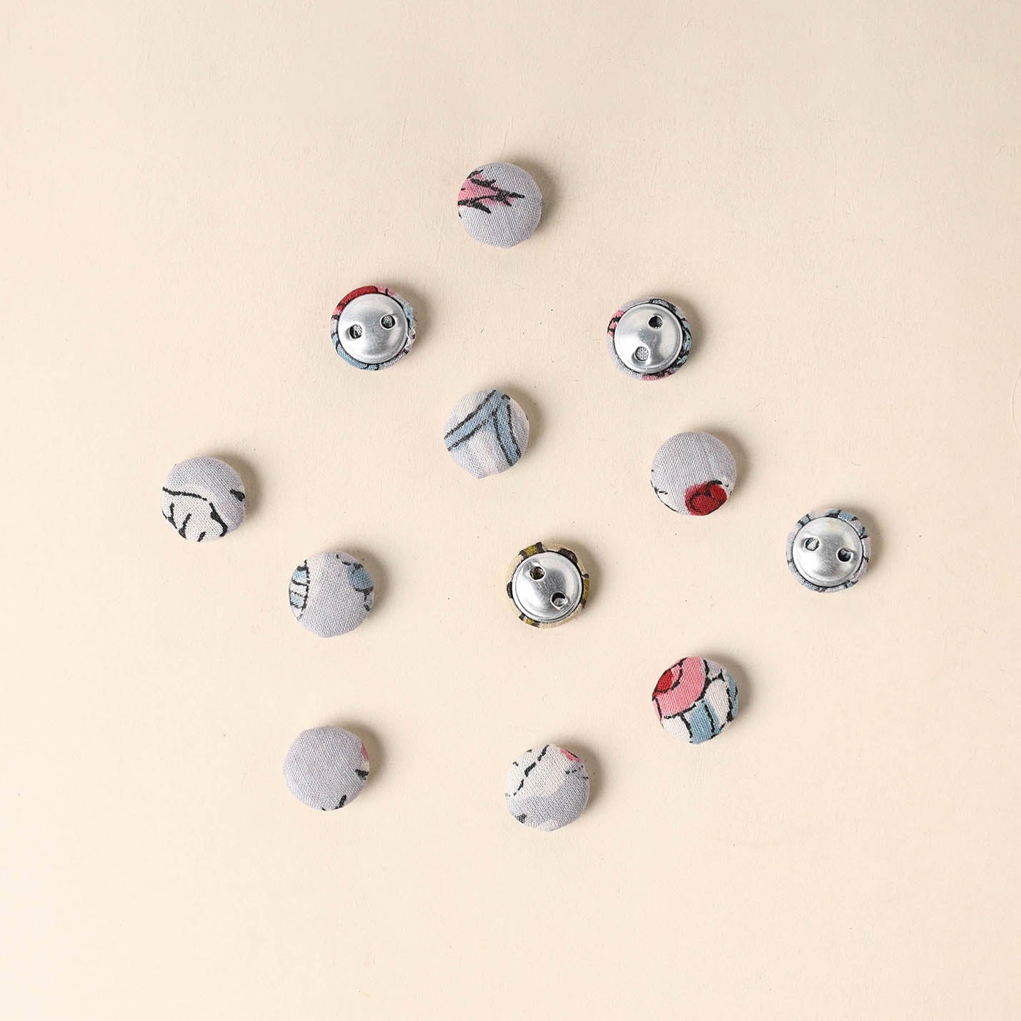 Grey Handmade Fabric Button Small at iTokri