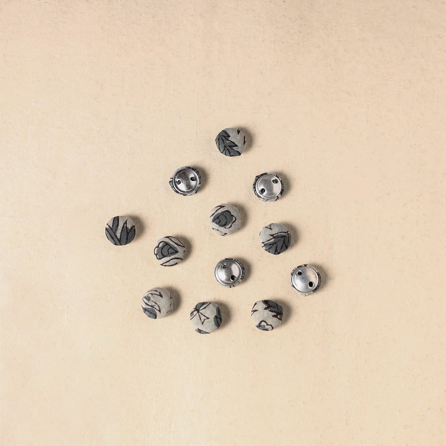 1.5cm handmade fabric small button (set of 12) 03