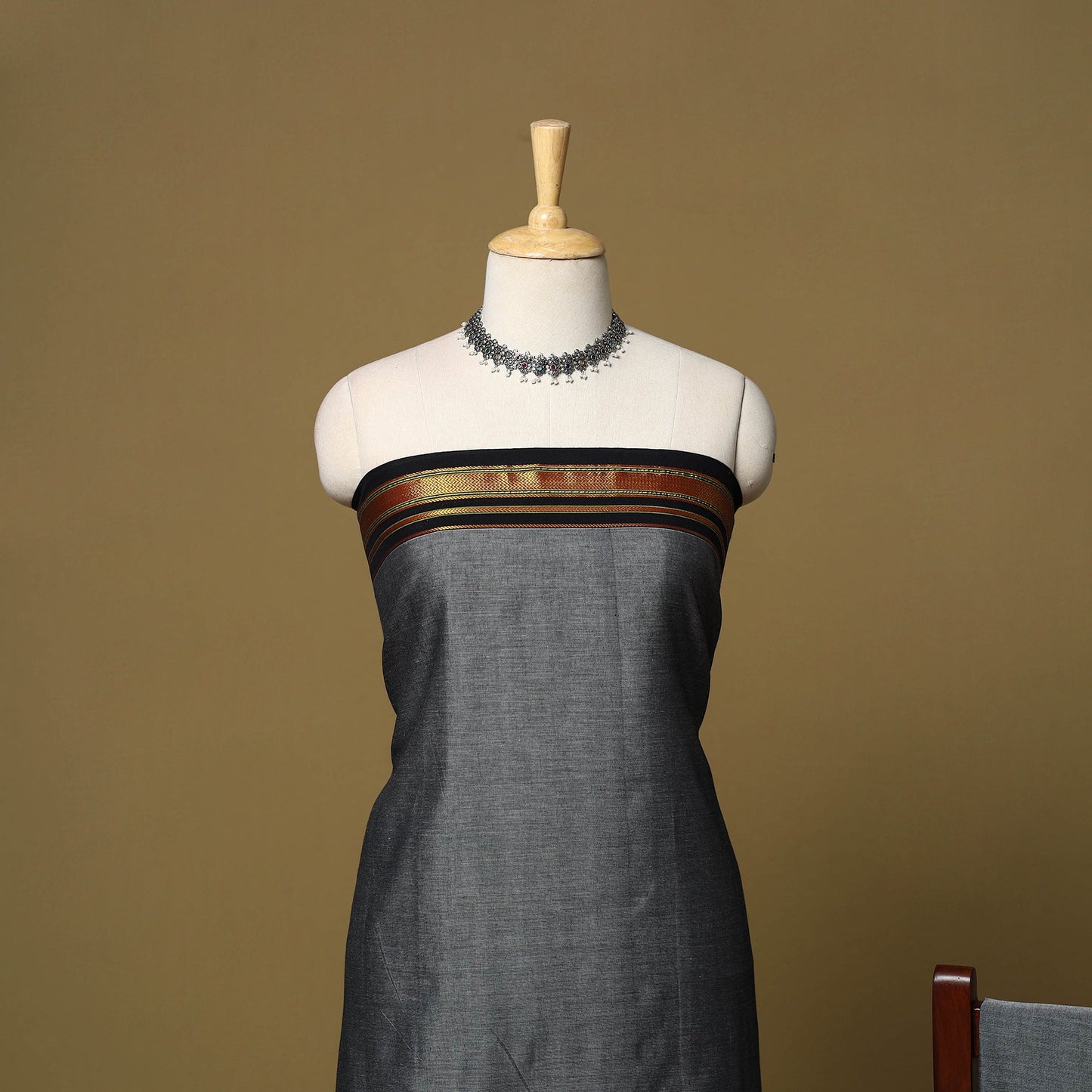 3pc cotton unstitched dharwad dress material with border 27