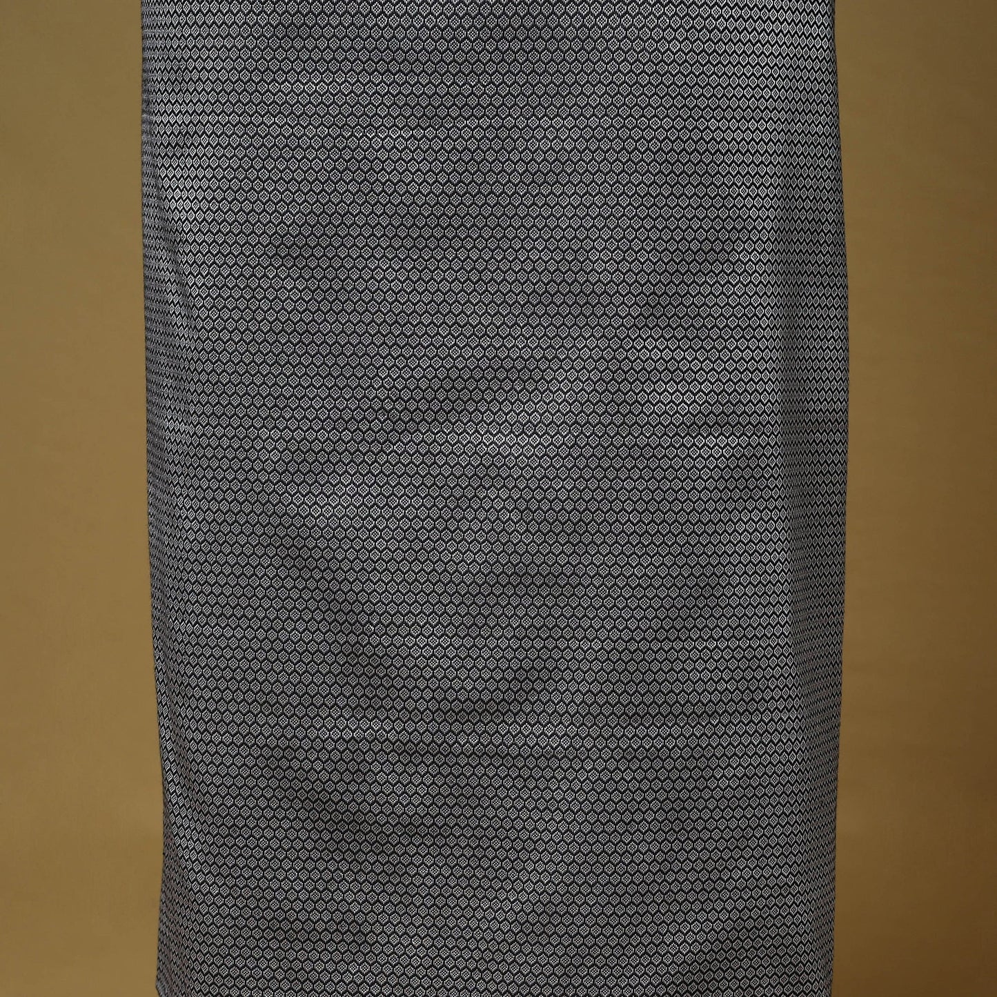 Grey - 3pc karnataka weave cotton unstitched khun dress