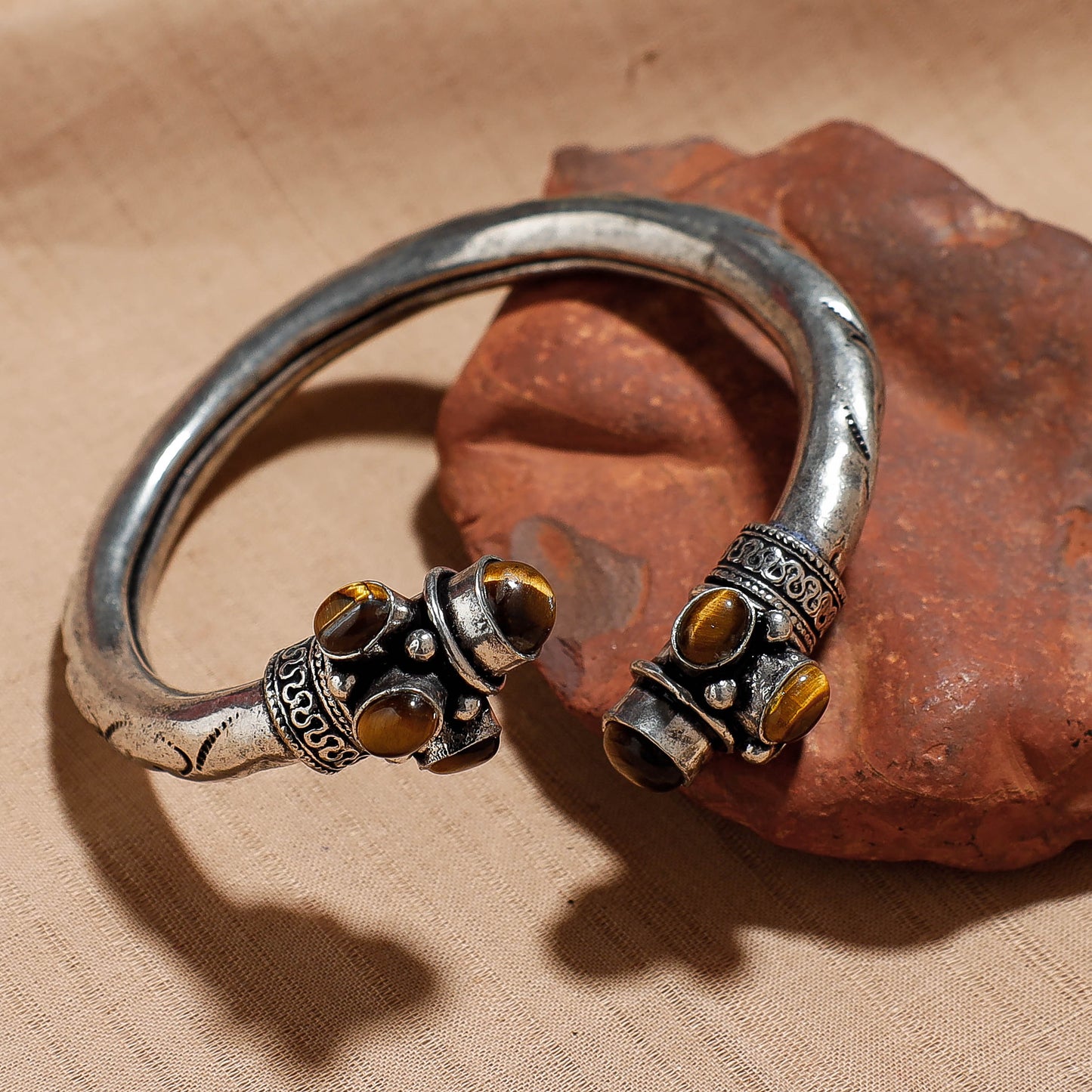 Antique Finish Oxidised German Silver Kada / Bracelet