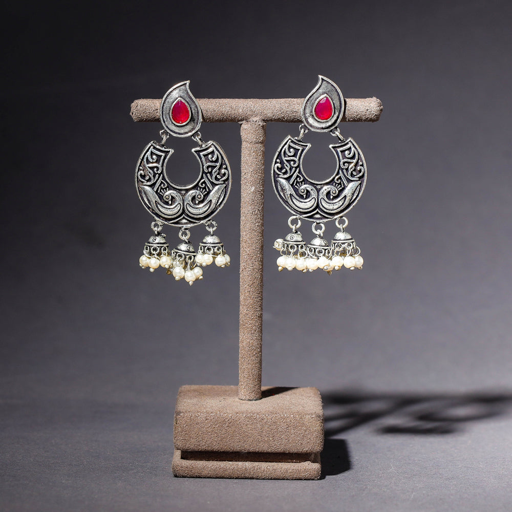 Antique Silver Finish Oxidized Special Brass Base Earrings